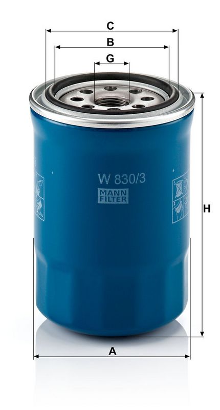 Õlifilter, MANN-FILTER W 830, 3