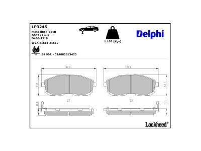 DELPHI LP3245 Brake Pad Set, disc brake
