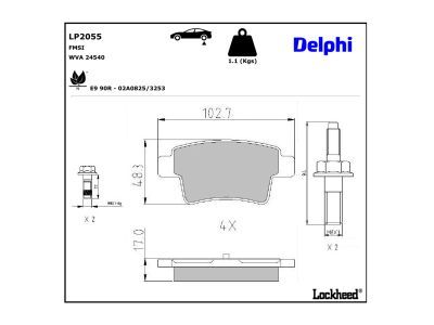 DELPHI LP2055 Brake Pad Set, disc brake
