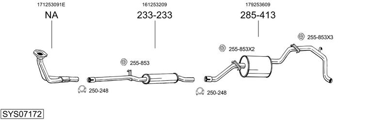 BOSAL kipufogórendszer SYS07172