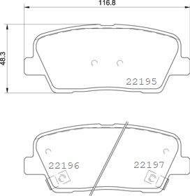 Комплект гальмівних накладок, дискове гальмо, Brembo P30105