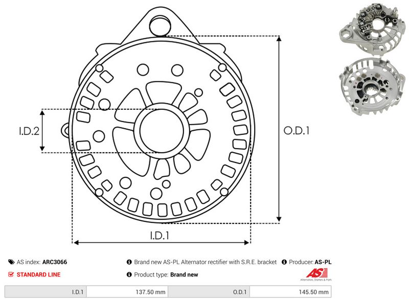 AS-PL ARC3066 Rectifier, alternator