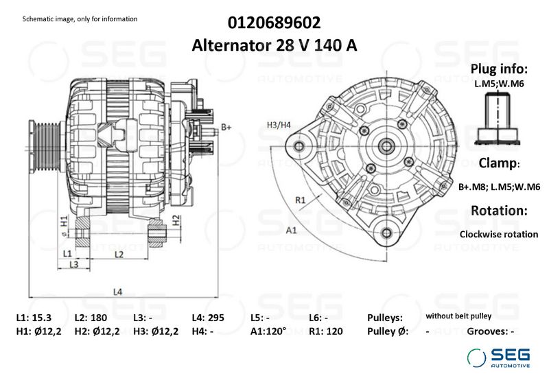 SEG Automotive 0120689602 Alternator