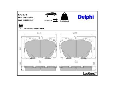 DELPHI LP3276 Brake Pad Set, disc brake