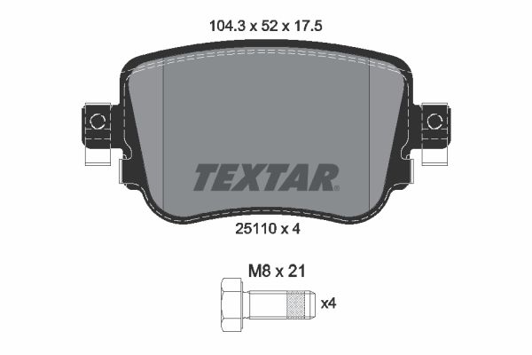 TEXTAR fékbetétkészlet, tárcsafék 2511001