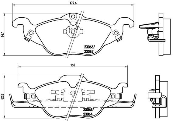 Колодка гальм. диск. OPEL ASTRA G передн. (вир-во BREMBO)