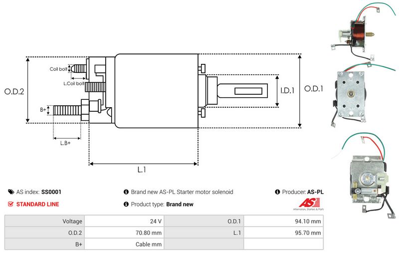 AS-PL SS0001 Solenoid Switch, starter