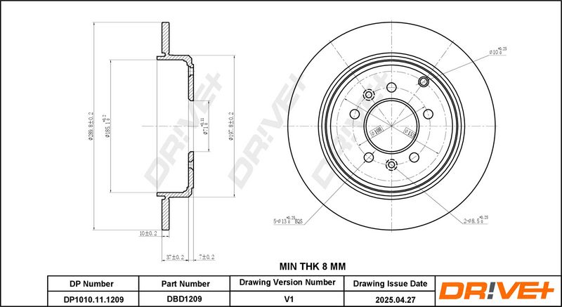 Disc frana DP1010.11.1209 Dr!ve+