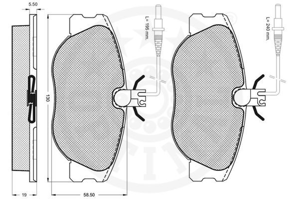 OPTIMAL 10043 Brake Pad Set, disc brake