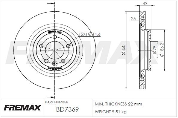 FREMAX BD-7369 Stabdžių diskas