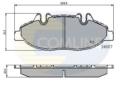 Комплект гальмівних накладок, дискове гальмо, Comline CBP01305