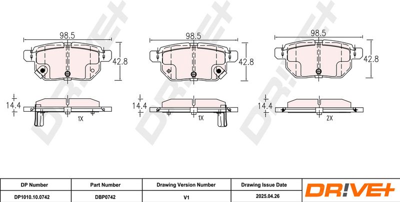 Set placute frana,frana disc DP1010.10.0742 Dr!ve+