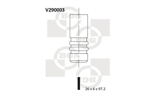 Клапан випуск. Vectra/Omega/Zafira 2.0/2.2d (X20DTH/Y20DTH/X20DTH/Y22DTR) (26x6x97)