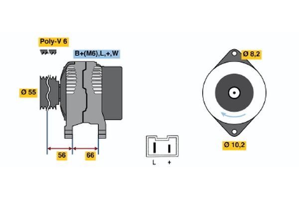 Bosch Alternator 0 986 040 091