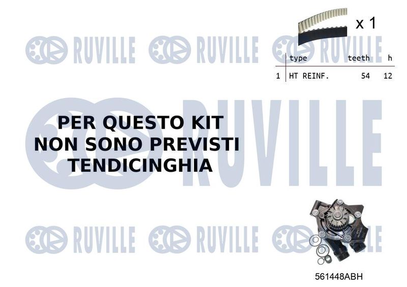 RUVILLE Vízpumpa + fogasszíj készlet 55B0022