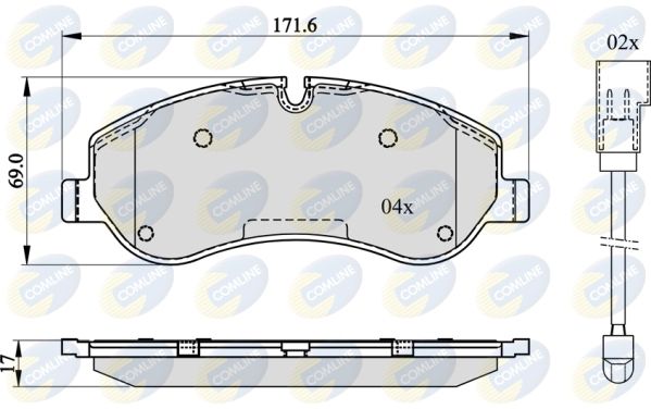 Комплект гальмівних накладок, дискове гальмо, Comline CBP22142