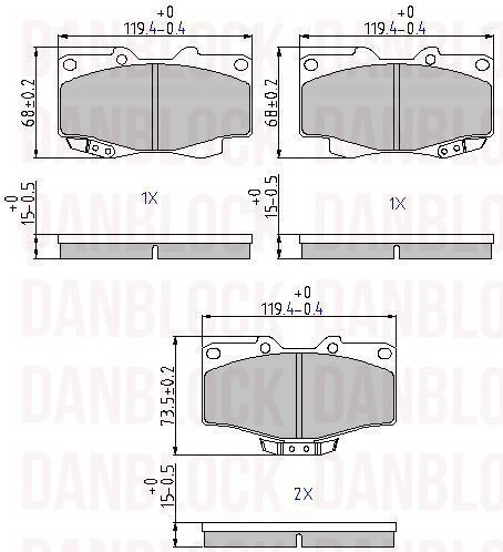 DANBLOCK Remblokkenset, schijfrem