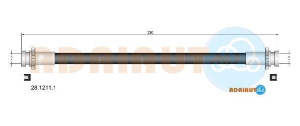 28.1211.1 ADRIAUTO NISSAN шланг гальмівний передн.лів.Sunny N14 90-