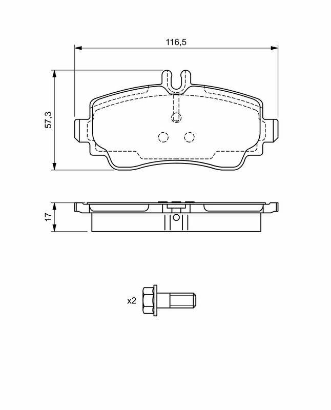 Piduriklotsi komplekt, ketaspidur, BOSCH 0 986 424 470