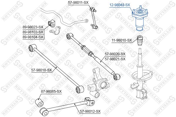 STELLOX 12-98048-SX Suspension Strut Support Mount