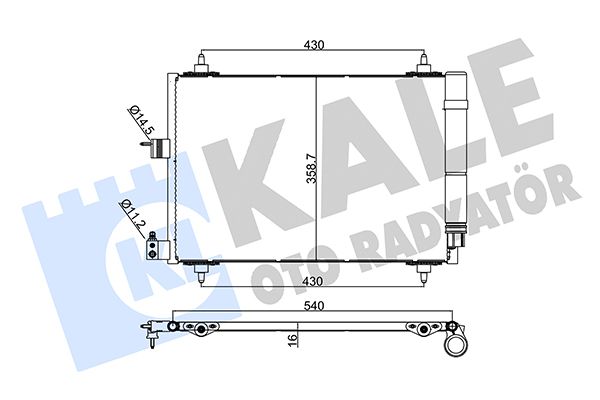 Конденсатор, система кондиціонування повітря, Kale Oto Radyatör 243000