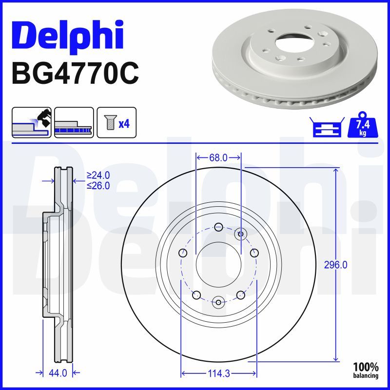 DELPHI BG4770C Brake Disc