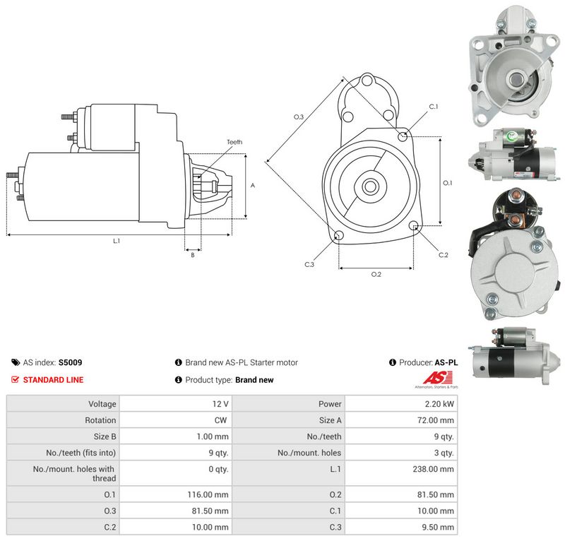 Starter, AS-PL S5009