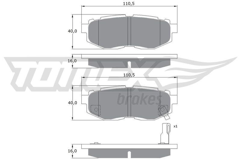 TOMEX Brakes TX 17-66 Stabdžių trinkelių rinkinys, diskinis stabdys