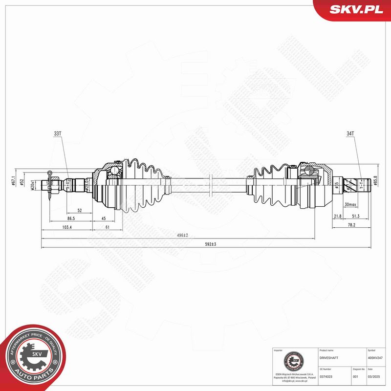 ESEN SKV 40SKV247 Pusašis