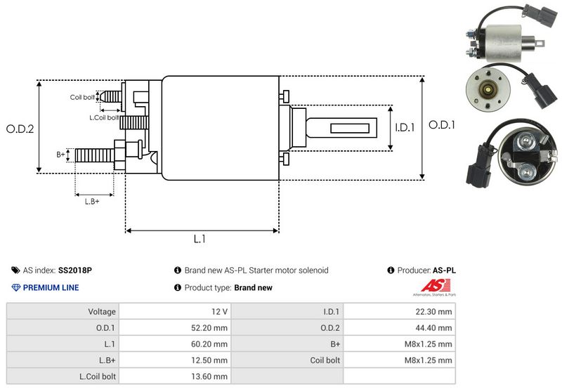 AS-PL SS2018P Solenoid Switch, starter