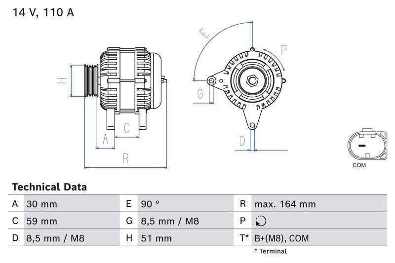 BOSCH Dynamo / Alternator 0 986 084 760