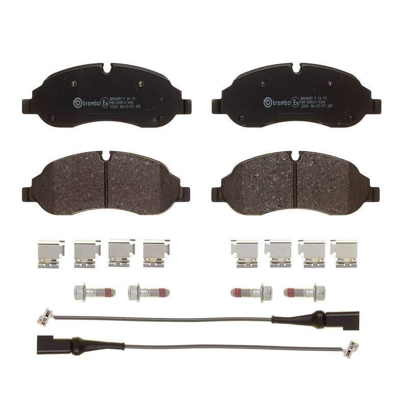 Piduriklotsi komplekt, ketaspidur, BREMBO P 24 171
