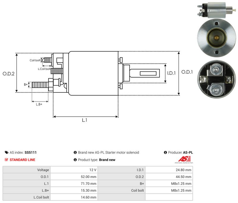 AS-PL SS5111 Solenoid Switch, starter