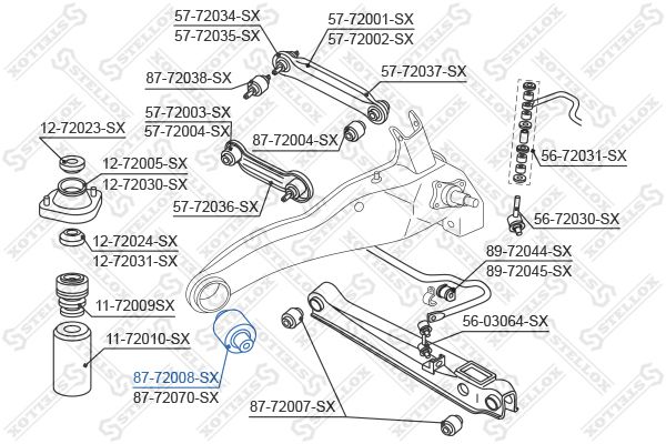 STELLOX 87-72008-SX Mounting, control/trailing arm