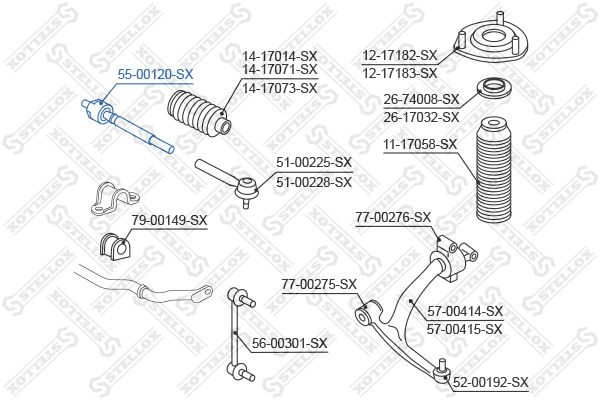 STELLOX 55-00120-SX Inner Tie Rod