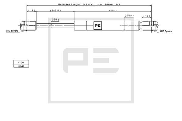 Pneumatická pružina 030.348-00A