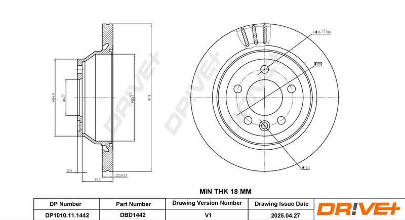 Disc frana DP1010.11.1442 Dr!ve+