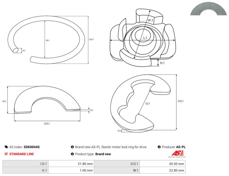 AS-PL SDK0044S Repair Kit, starter