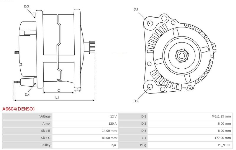 AS-PL A6604(DENSO) Alternator