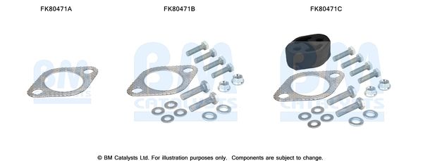 BM CATALYSTS szerelőkészlet, katalizátor FK80471