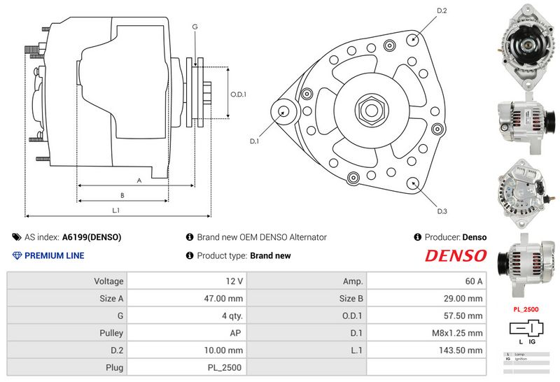 AS-PL A6199(DENSO) Alternator