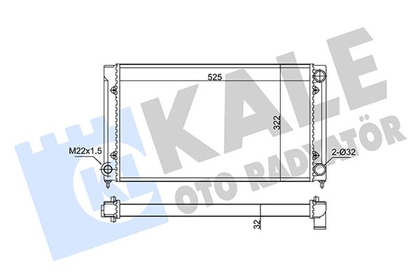 KALE Volkswagen радіатор охолодження Passat 1.6/1.8 88-