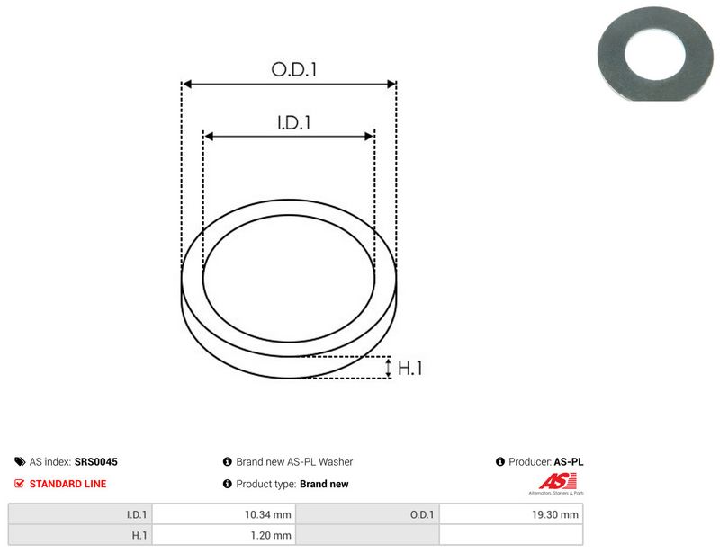 AS-PL SRS0045 Repair Set, alternator