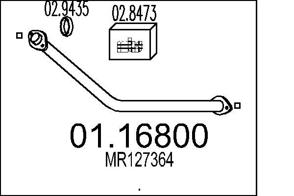 MTS kipufogócső 01.16800