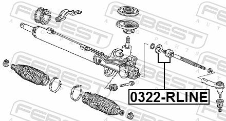 FEBEST 0322-RLINE AUTOMOTIVE Gas Spring, bonnet