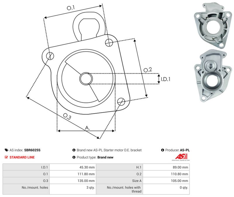 AS-PL SBR6025S Starter Lid, carburettor