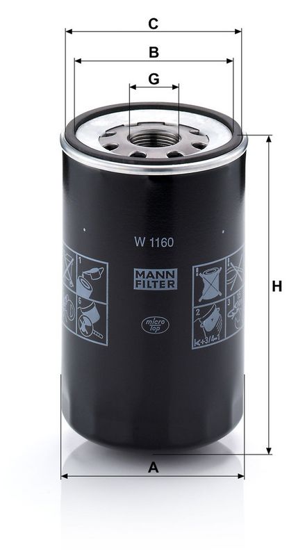 Õlifilter, MANN-FILTER W 1160