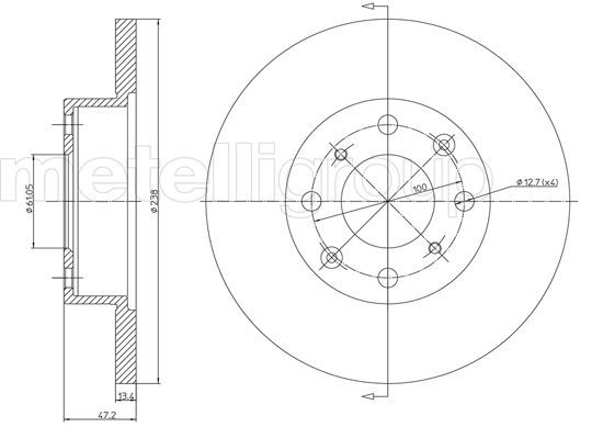 Metelli Brake Disc 23-0268