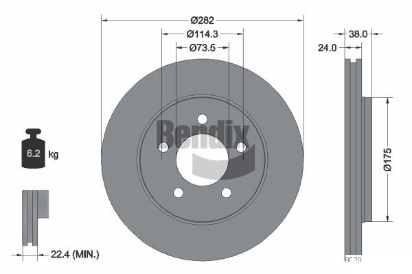 BENDIX Braking féktárcsa BDS2116