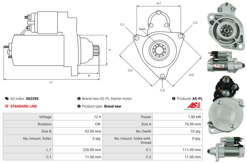 AS-PL S6229S Starter